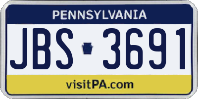PA license plate JBS3691