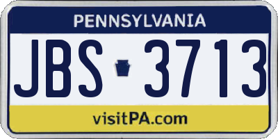 PA license plate JBS3713