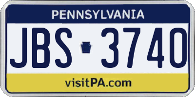 PA license plate JBS3740