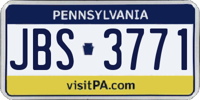 PA license plate JBS3771