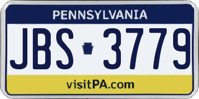 PA license plate JBS3779