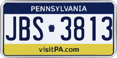 PA license plate JBS3813