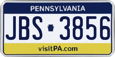 PA license plate JBS3856