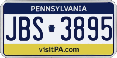 PA license plate JBS3895