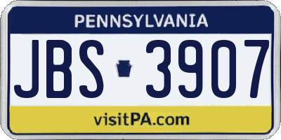 PA license plate JBS3907