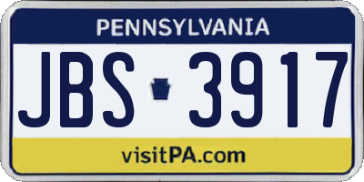 PA license plate JBS3917