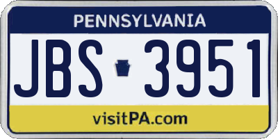 PA license plate JBS3951