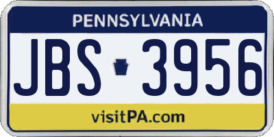 PA license plate JBS3956