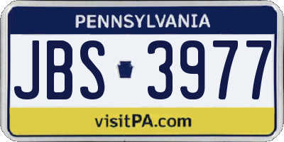 PA license plate JBS3977