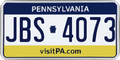 PA license plate JBS4073
