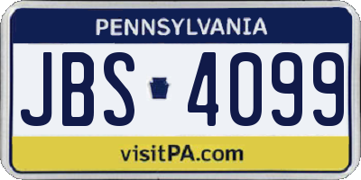 PA license plate JBS4099