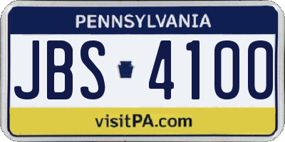 PA license plate JBS4100
