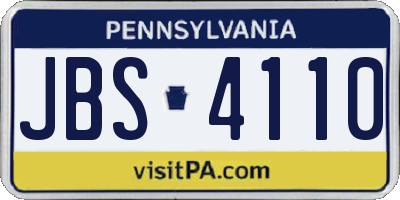 PA license plate JBS4110