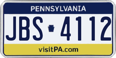 PA license plate JBS4112