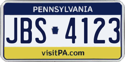 PA license plate JBS4123
