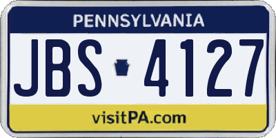 PA license plate JBS4127