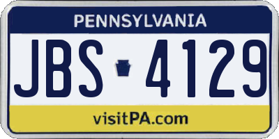 PA license plate JBS4129