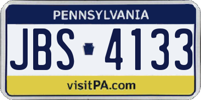 PA license plate JBS4133