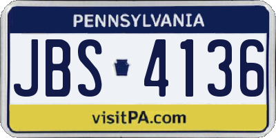 PA license plate JBS4136