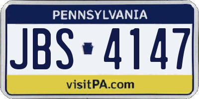 PA license plate JBS4147