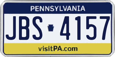 PA license plate JBS4157