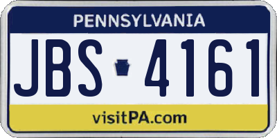 PA license plate JBS4161
