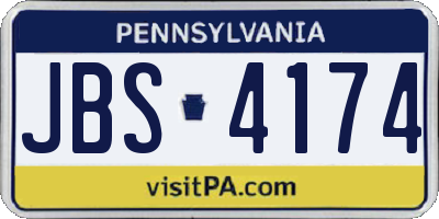 PA license plate JBS4174