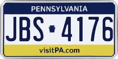 PA license plate JBS4176