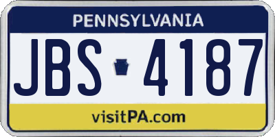 PA license plate JBS4187