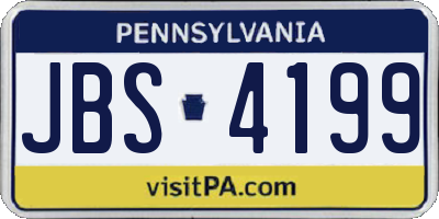 PA license plate JBS4199