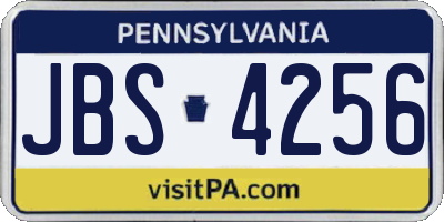 PA license plate JBS4256