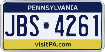 PA license plate JBS4261