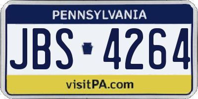 PA license plate JBS4264