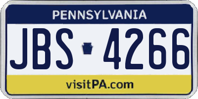 PA license plate JBS4266