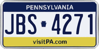PA license plate JBS4271