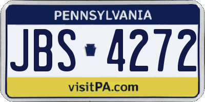 PA license plate JBS4272