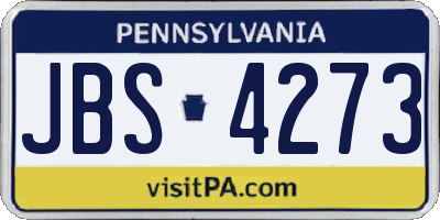 PA license plate JBS4273