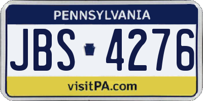 PA license plate JBS4276