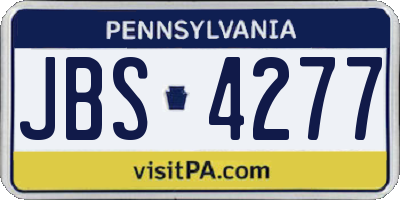 PA license plate JBS4277