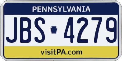 PA license plate JBS4279
