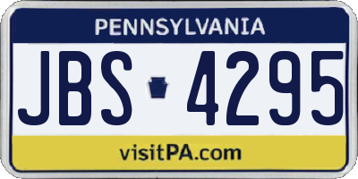 PA license plate JBS4295