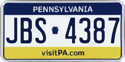 PA license plate JBS4387