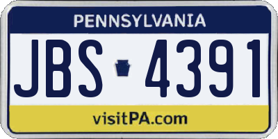 PA license plate JBS4391