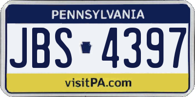 PA license plate JBS4397