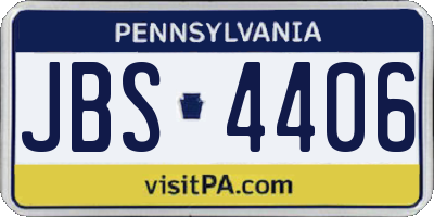 PA license plate JBS4406