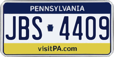 PA license plate JBS4409