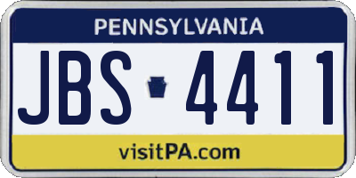 PA license plate JBS4411