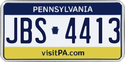 PA license plate JBS4413