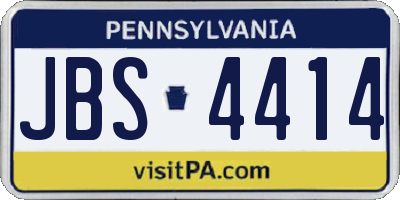 PA license plate JBS4414