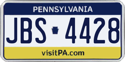 PA license plate JBS4428